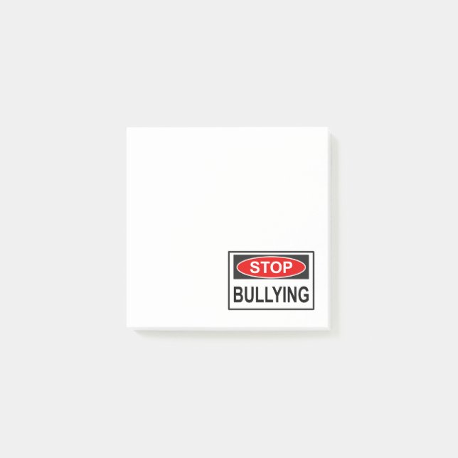 Sluta med mobbning skylt röd post-it block (Framsida)