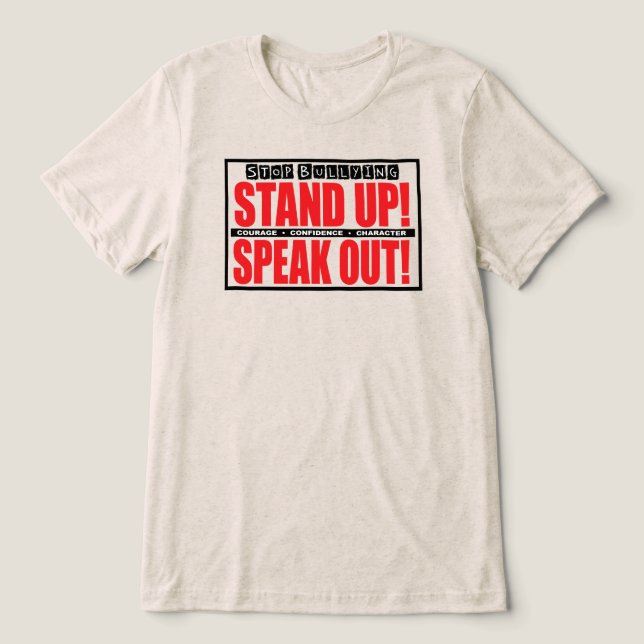Sluta med mobbning - Stå upp, tala ut T Shirt (Design Framsida)