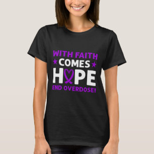 Sluta med överdosering! Lila Ribbon. Ökad medveten T Shirt