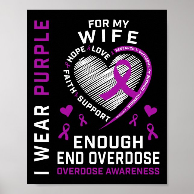 Sluta med överdosmedvetenhetströja Nog lila för mi Poster (Framsidan)