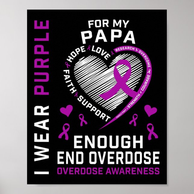 Sluta med överdosmedvetenhetströja Nog lila för mi Poster (Framsidan)
