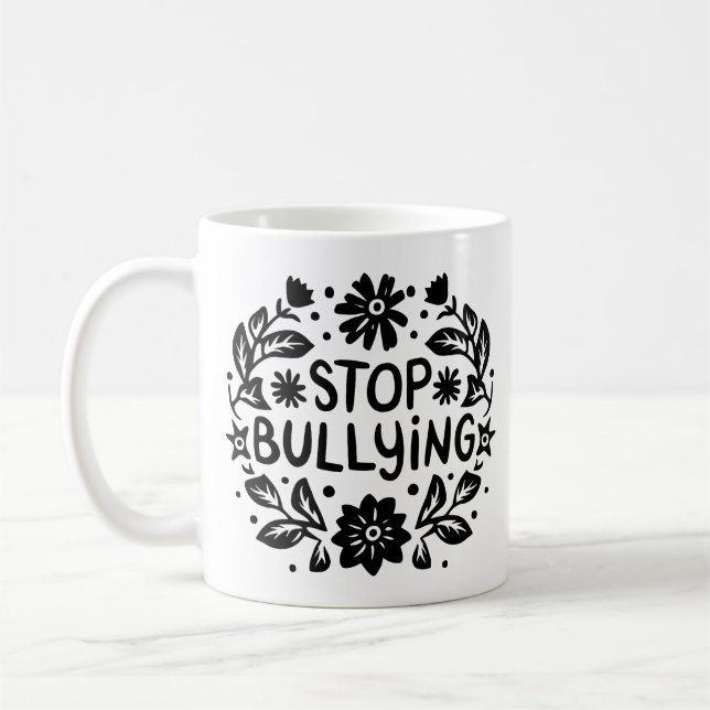 Sluta mobba mobbning kaffemugg (Vänster)