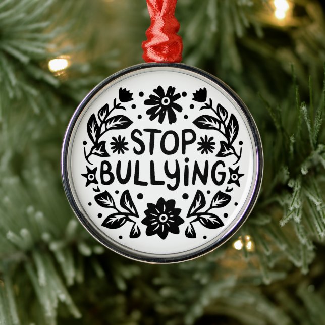 Sluta mobba på mobbningslärare julgransprydnad metall (Träd)