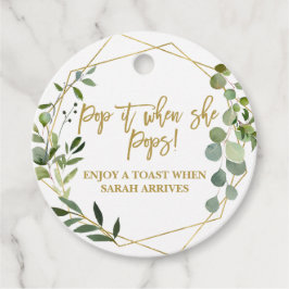 Sluta när hon pinga vattenfärgen eukalyptus gåvor etiketter