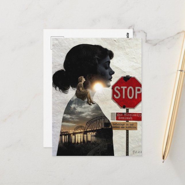Sluta njut av ditt liv Kvinna Collage Vykort (Fram/Back In Situ)