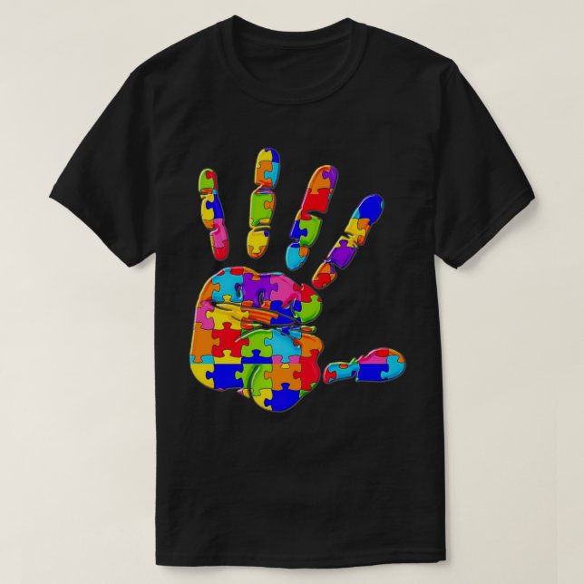 Sluta orättfärdiga rasismen Jigszawa Autism Puzzle T Shirt (Design framsida)