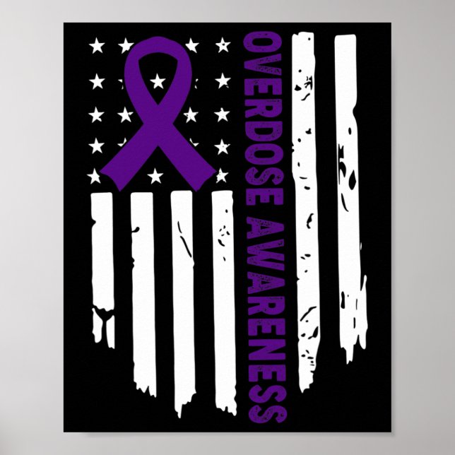Sluta överdosering med Ribbon Opioid Överdosering  Poster (Framsidan)