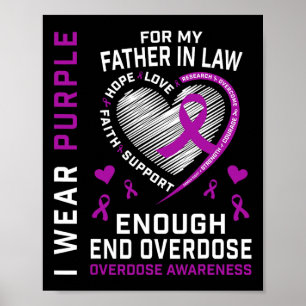Sluta Överdosmedvetenhet T-shirt Nog Lila För Fet Poster