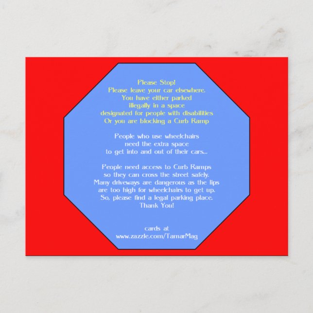 Sluta parkera här vykort (Framsida)