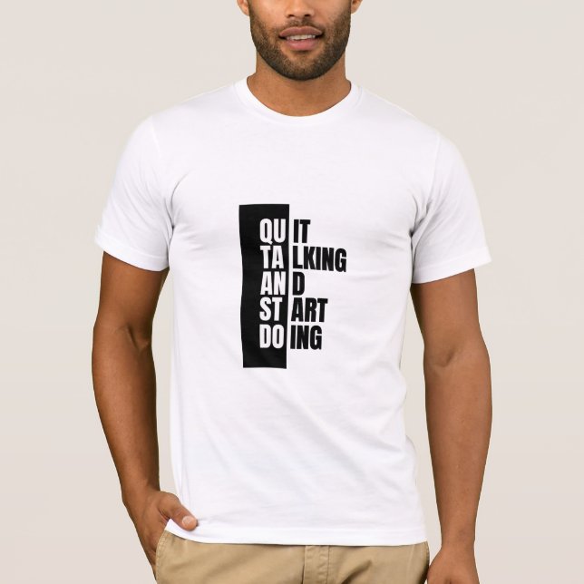 Sluta prata | T-skjortdesign T Shirt (Framsida)