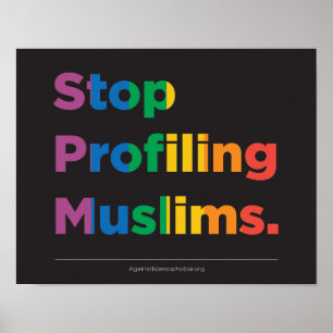 Sluta profilera muslimer Poster av regnbåge