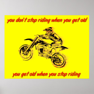 Sluta Rida Gammal Smutsig Motorcykel Motocross Aff Poster