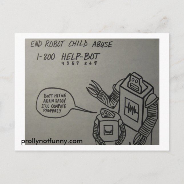 Sluta robot Child Abuse Postcard Vykort (Framsida)