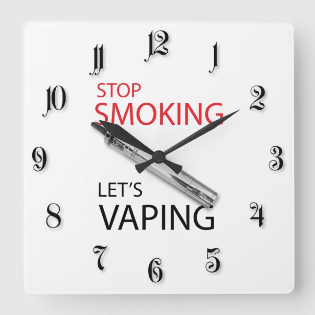 Sluta röka fyrkantig klocka (Framsida)