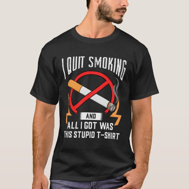 Sluta röka Sluta rök gratis T Shirt (Framsida)