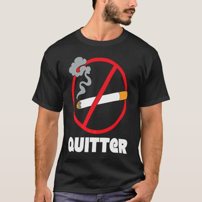 Sluta röka text och sluta röka. t shirt (Framsida)