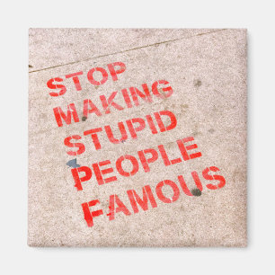 Sluta Skapar Berömden Stupid People - Lilla humor Magnet