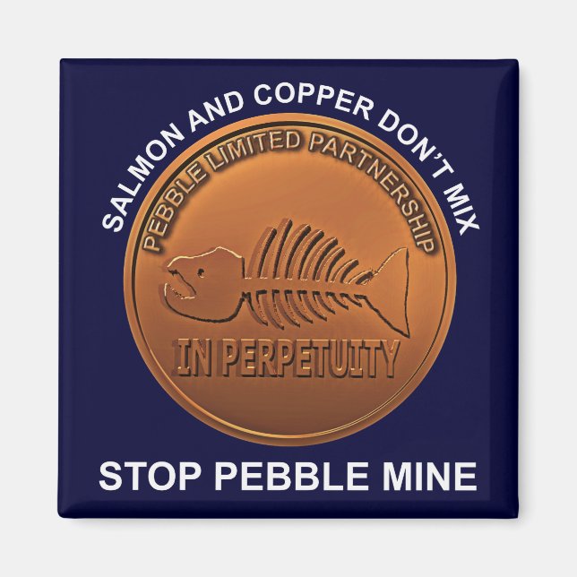 Sluta skära min - Pebble Mine Penny Magnet (Framsidan)