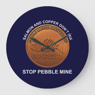 Sluta skära min - Pebble Mine Penny Stor Klocka