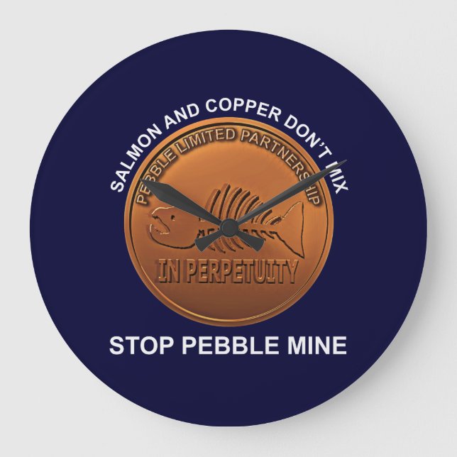 Sluta skära min - Pebble Mine Penny Stor Klocka (Framsida)
