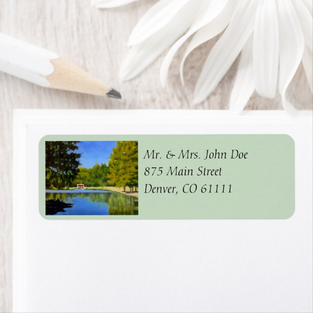 Sluta skriva din Returadress blå röd Etikett (Insitu)