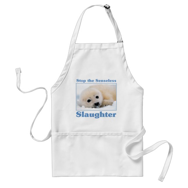 Sluta slakta sälar förkläde (Framsidan)