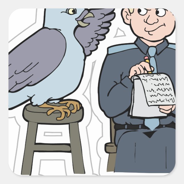 sluta snurra duva fyrkantigt klistermärke (Framsida)