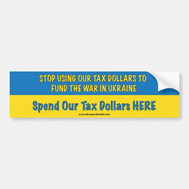 Sluta spendera våra skattepengar i Ukraina Bildekal (Framsidan)