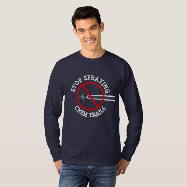 Sluta sprida Chem Trail Shirt Tee (Hel framsida)
