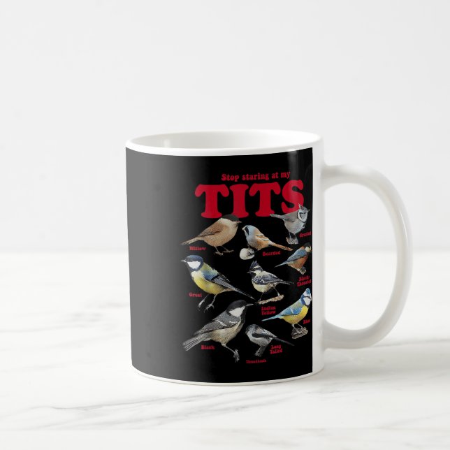 Sluta stirra på mina fåglar kaffemugg (Höger)