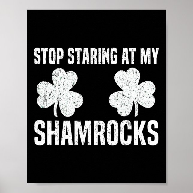Sluta stirra på mina Shamrocks St Patricks Day bus Poster (Framsidan)