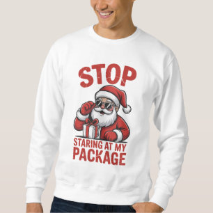 Sluta Stirra På Mitt Paket Snarkig Jul Santa Lång Ärmad Tröja