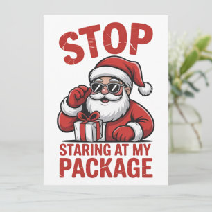 Sluta Stirra På Mitt Paket Snarkig Jul Tomte Julkort