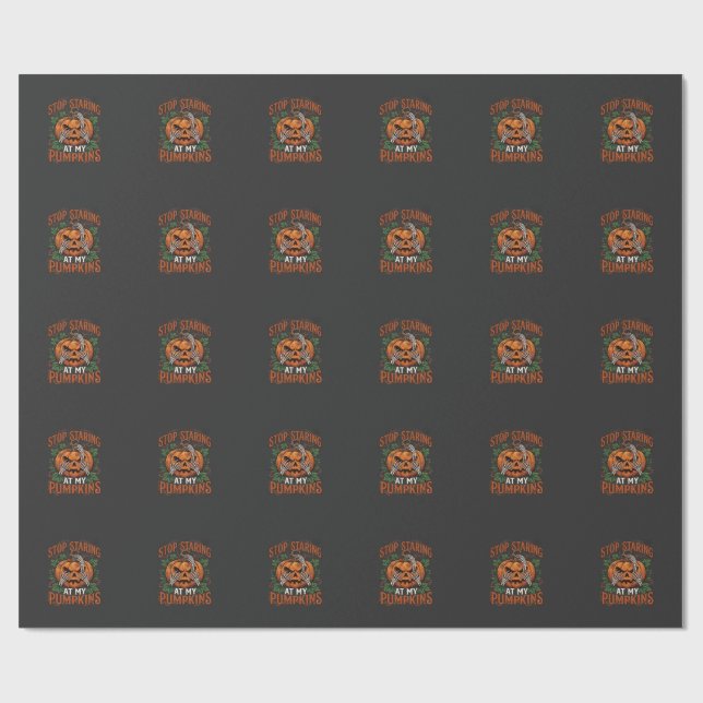 Sluta Stirra Pumpa Halloween Skelett Händer_1 Presentpapper (Platt)