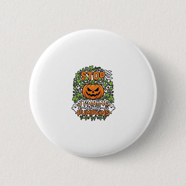 Sluta stirra pumpor Halloween spöken fladdermöss_1 Knapp (Framsida)