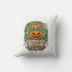 Sluta stirra pumpor Halloween spöken fladdermöss_1 Kudde
