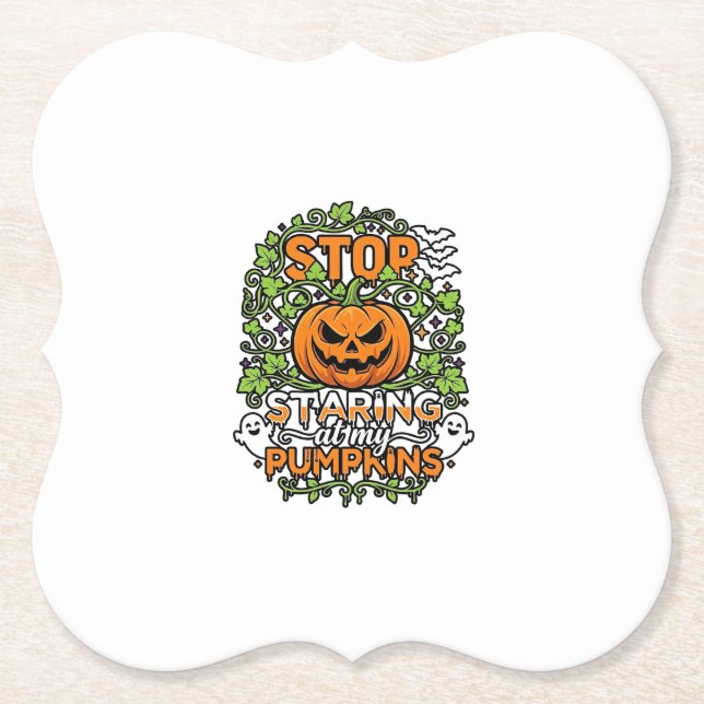 Sluta stirra pumpor Halloween spöken fladdermöss_1 Underlägg Papper (Framsida)
