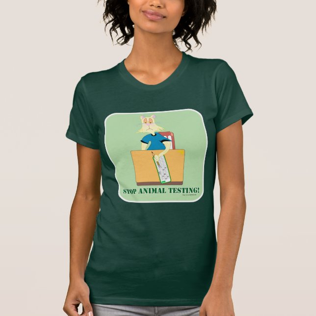 Sluta testa djur! t-shirt (Framsida)