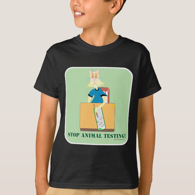 Sluta testa djur! tee shirt (Framsida)