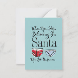 Sluta tro på jultomtens underkläder Mini Anteckningskort