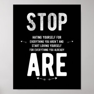 Sluta upp med inspirerande vita poster