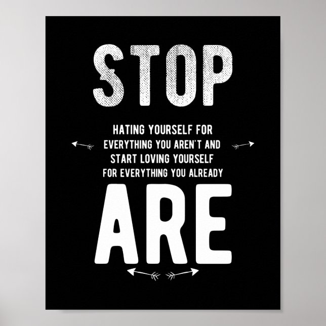 Sluta upp med inspirerande vita poster (Framsidan)