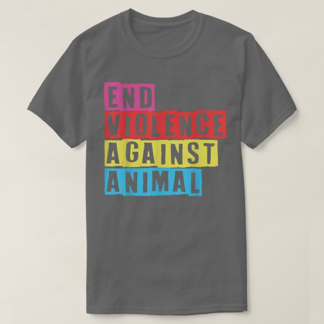 Sluta våld mot animaliska vegetariska djur Anim T Shirt (Design framsida)