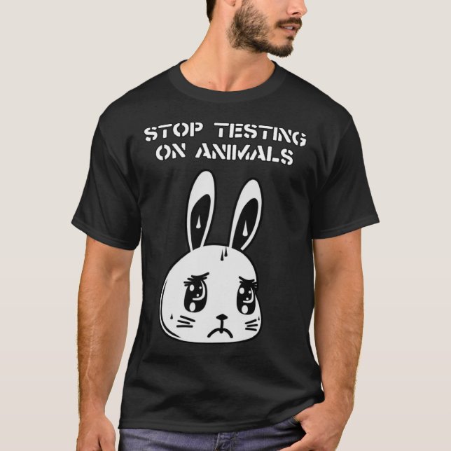 Sluta vivisektionsfritt från djurförsök t shirt (Framsida)