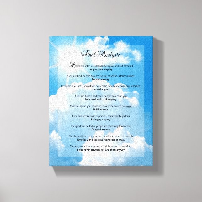 Slutanalys: "Gör det ändå" Canvastryck (Framsida)