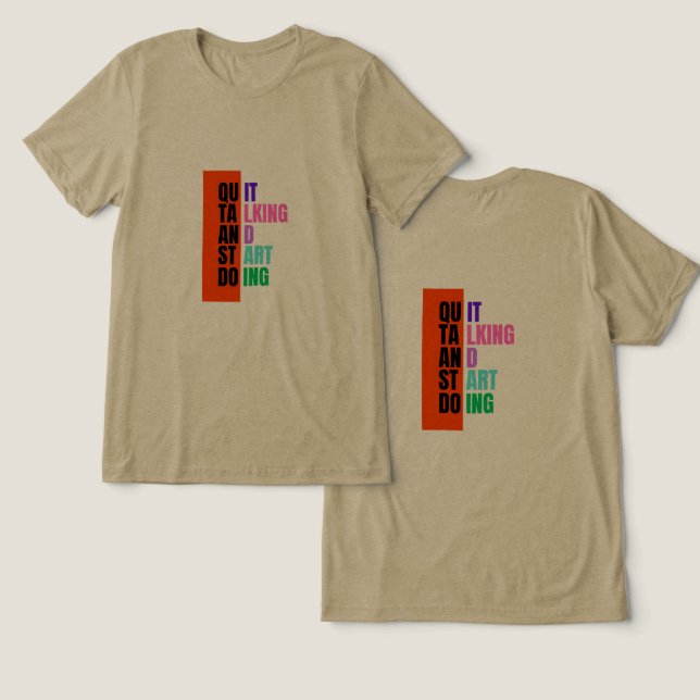#SlutaPrata&BörjaHandla-T-Shirt T Shirt (Design fram och bak)