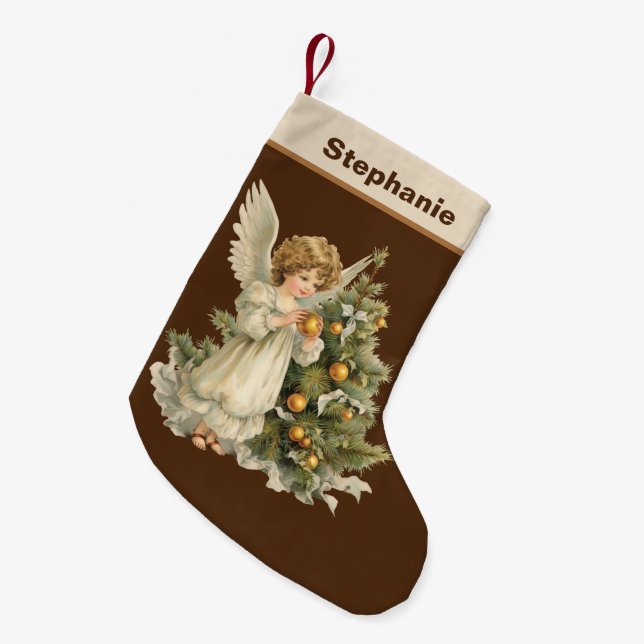 Sluten julvattenfärg Angel lägg till namn Liten Julstrumpa (Framsidan (Hängande))