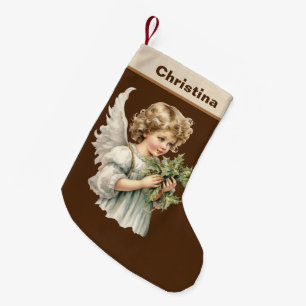 Sluten julvattenfärg Angel lägg till namn Liten Julstrumpa