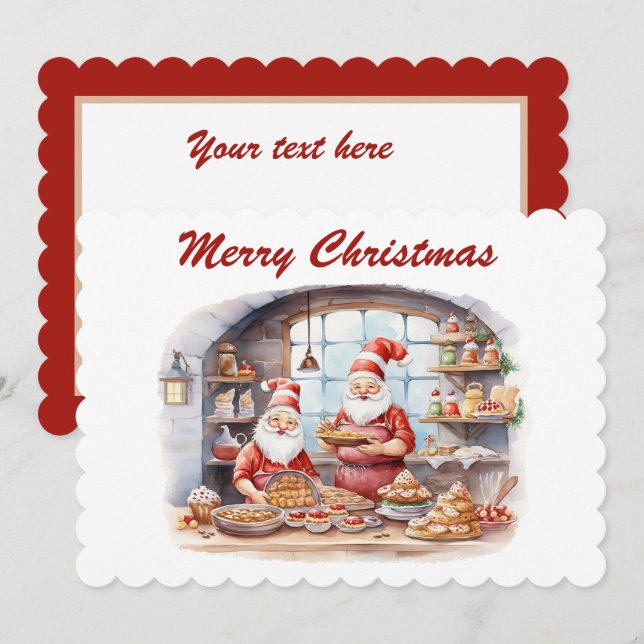 Sluten julvattenfärg för bakning lägger till text julkort (Fram/baksida)