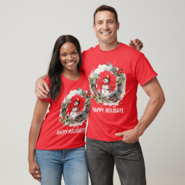 Sluten julvattenfärg snögubbe lägger till text t shirt